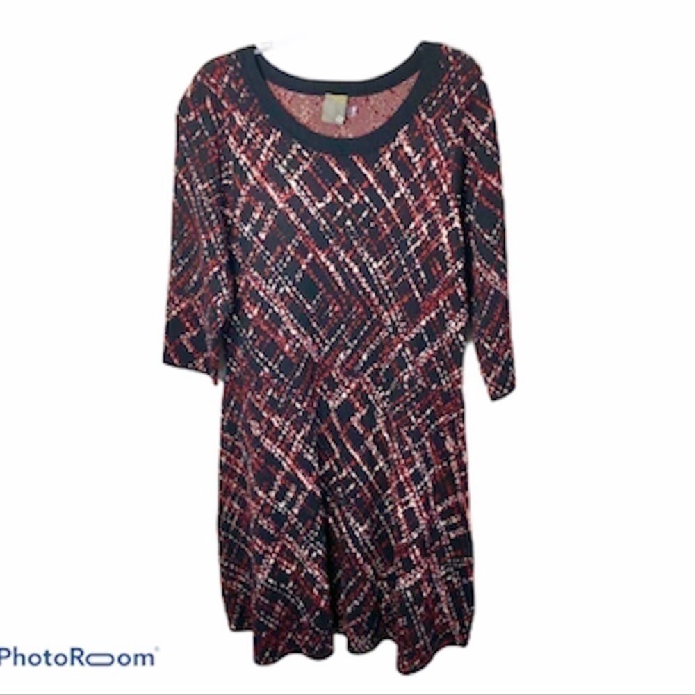 Taylor Woman Speckled Sweater Dress NWT 1X Red